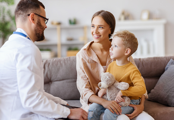 mother with child and doctor