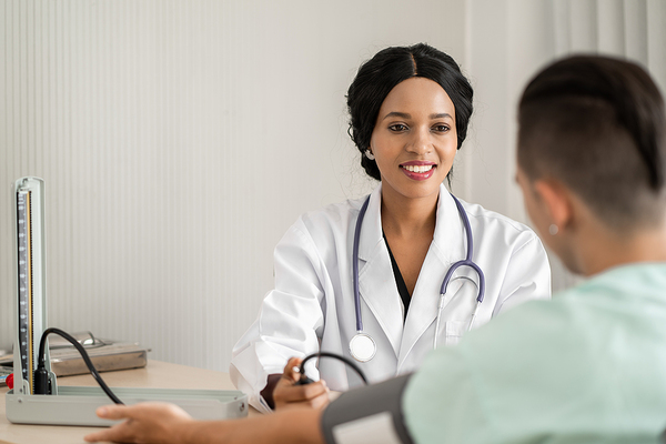 doctor smiling with patient