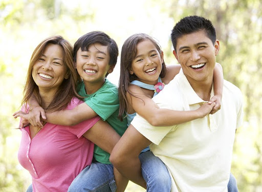 family piggy-back rides