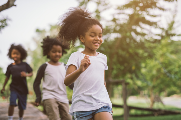 kids running and smiling